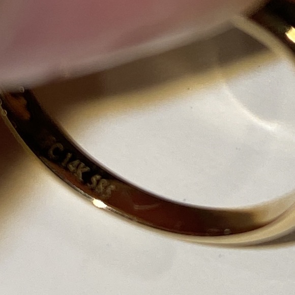 EF COLLECTION 14K Rose Gold Enamel Stripe Ring - - Picture 9 of 9